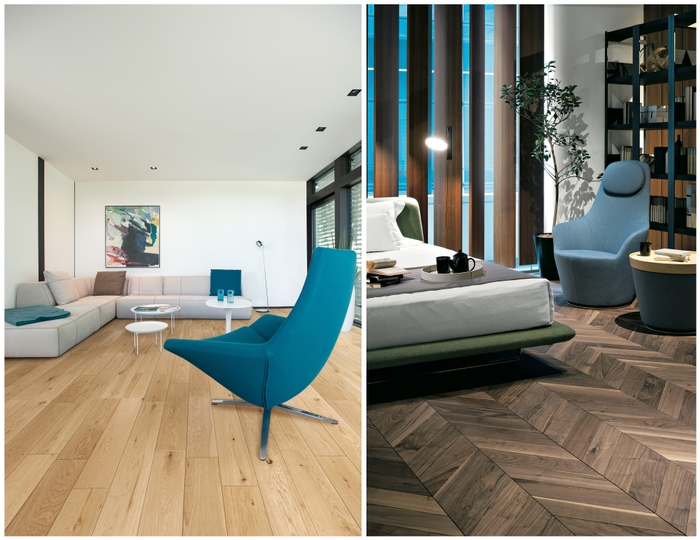 左:ビンテージフロアーラスティック 右:ビンテージフロアーラスティックフレンチヘリンボーン