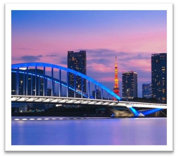 水上バスからの景色 (築地大橋と東京タワー)