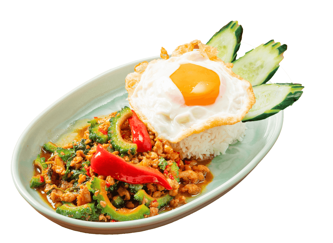 夏ガパオ ゴーヤと豚ひき肉のバジル炒め