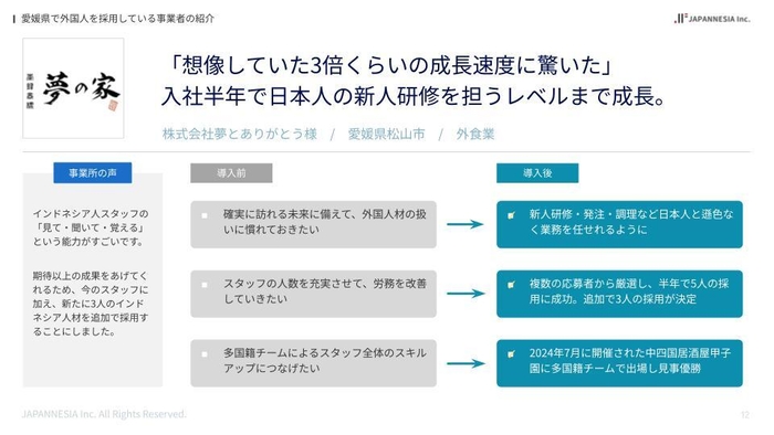 【事例】愛媛県の飲食店で外国人を雇用している事業者紹介