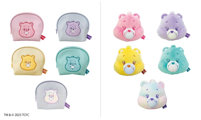 ケアベア™ シェルタイプポーチ(写真・左)/プラがまポーチ(写真・右)