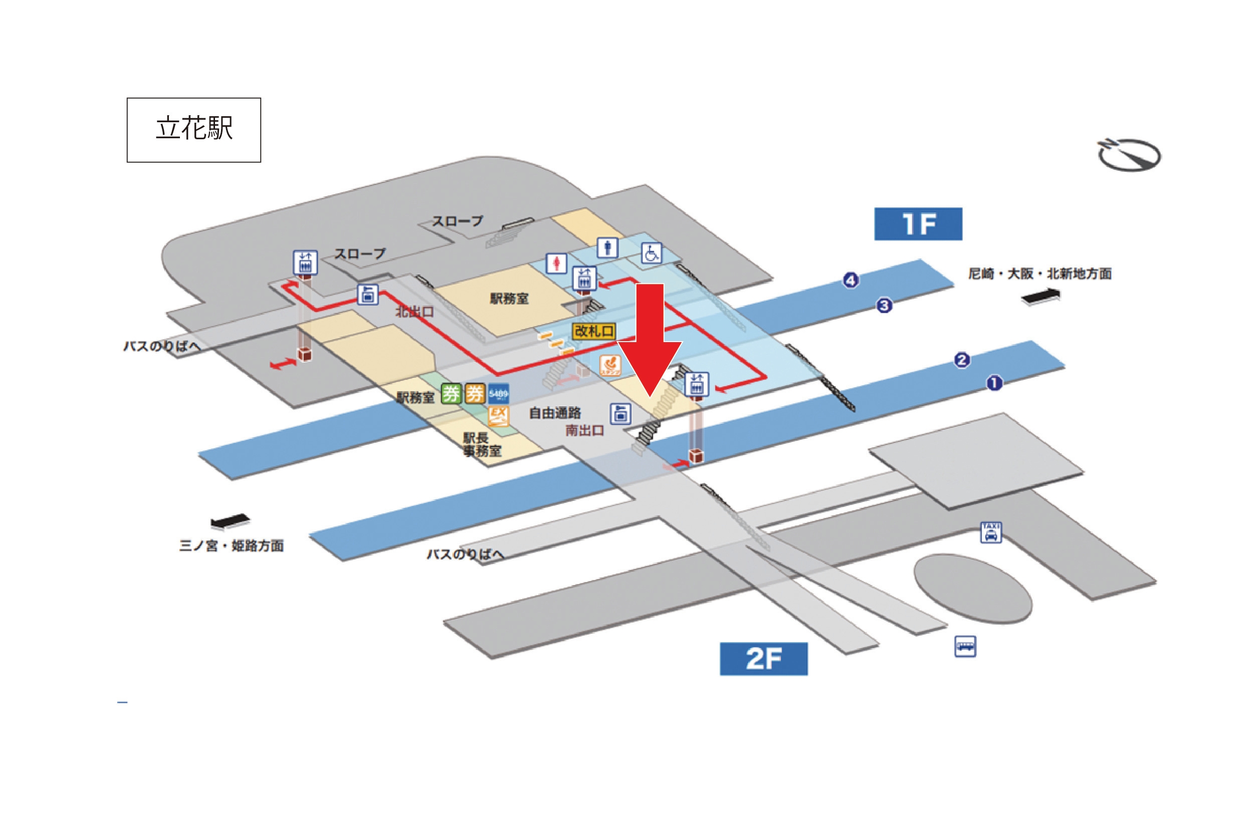 立花駅自販機設置場所(南出口付近)