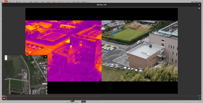 ※夜間の調査でも活用する遠赤外線カメラを使用した「HecーEye」の映像