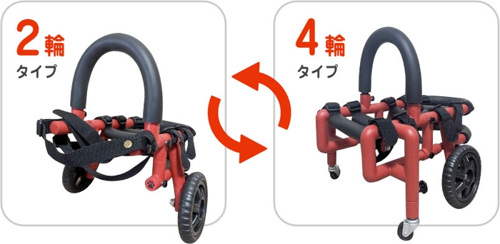 2輪~4輪相互で組替え可能