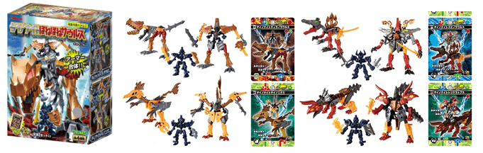 「ダイノナイトほねほねザウルス」 パッケージ、玩具