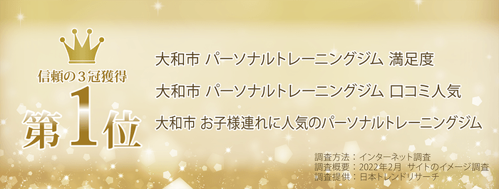 大和市パーソナルトレーニングジム3冠
