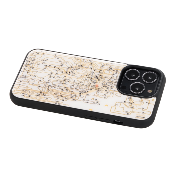 FLASH 東京回路線図 iPhone 13Pro ケース 白 ななめ