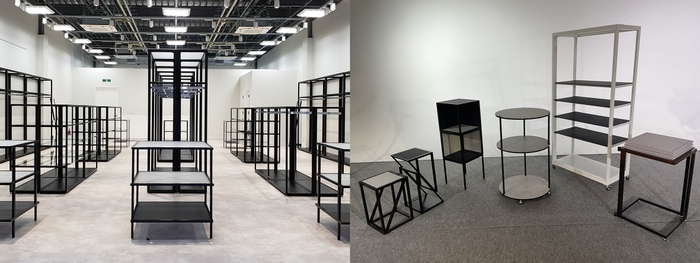 左:環境負荷を軽減するレンタル什器/右:「PANECO」を使ったサステナブル什器