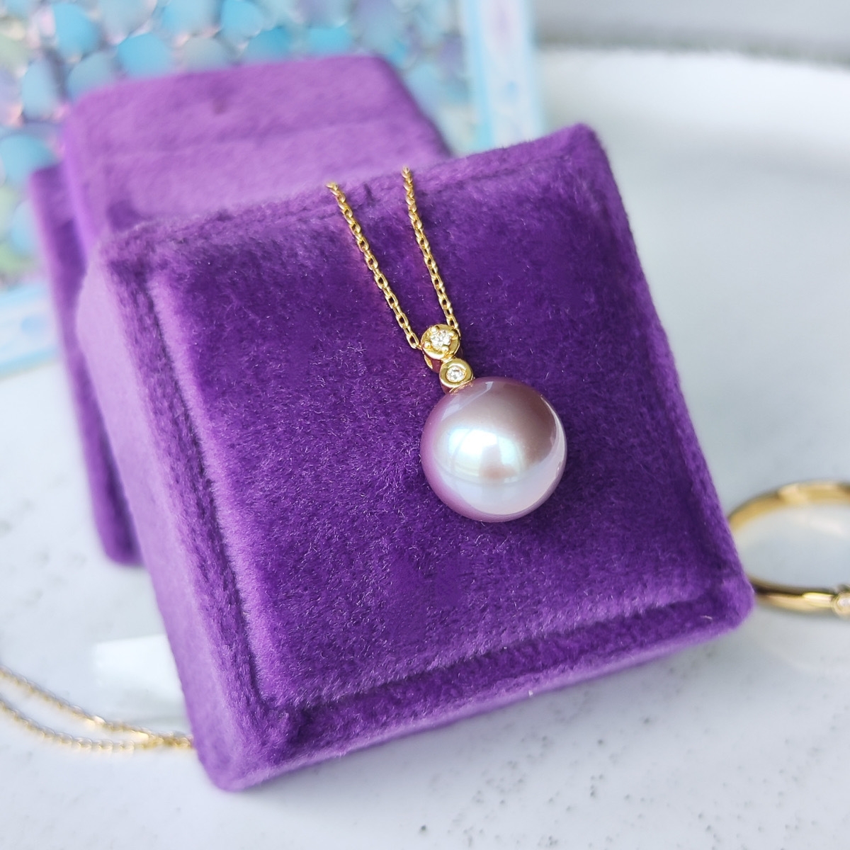 紫陽花パール ネックレス