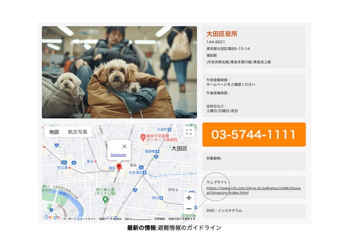 ホームページ 避難場所 詳細