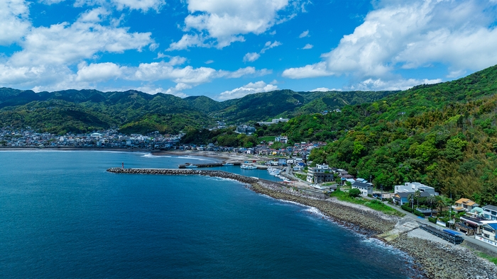目の前は海と山に囲まれた環境