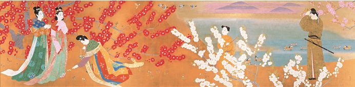 上村松篁「万葉の春」昭和45年(1970)