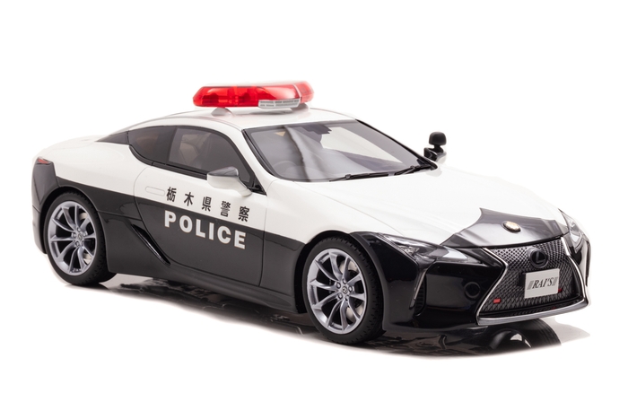 右前:1/18 レクサス LC500 (URZ100) 2020 栃木県警察交通部交通機動隊車両