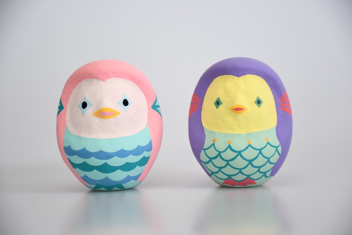 アマビエだるま(ピンク/ブルー)