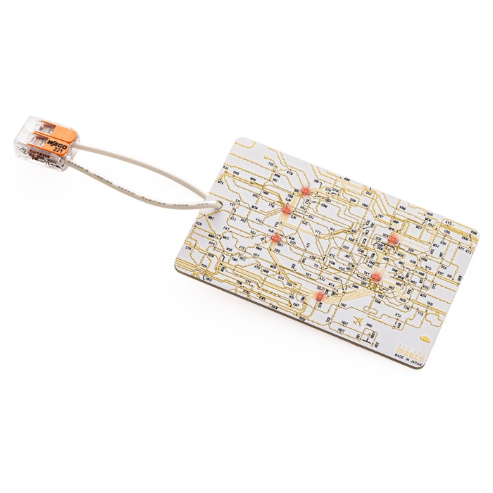 FLASH 東京回路線図 バッグタグ 白 ケーブル付