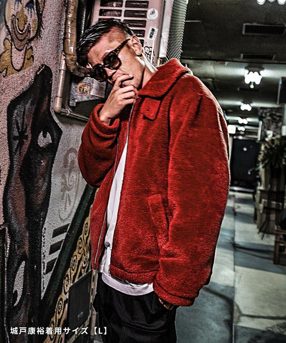 Classic Back Logo Fur Jacket(レッド)