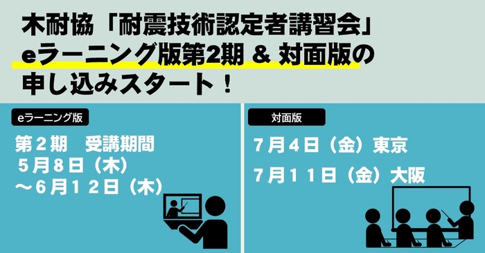 eラーニング版第2期&7月対面版の受講申込み開始