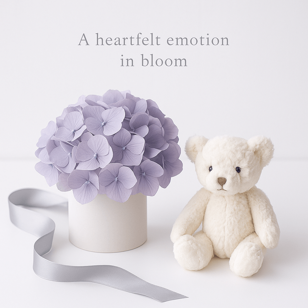 お手入れ不要のアレンジメントと上質なぬいぐるみのギフトセット