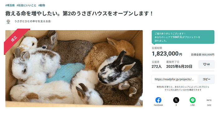 クラウドファンディングによる支援