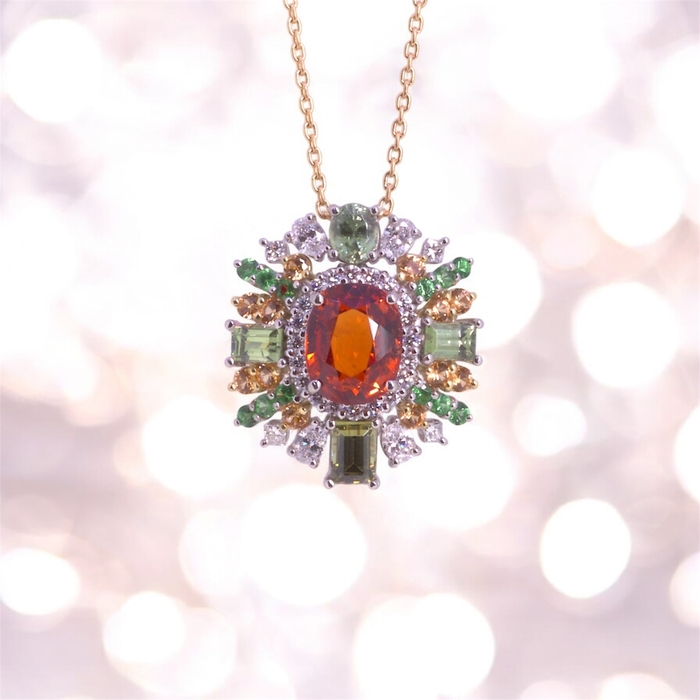 K18YGスペサタイトガーネットマルチPD