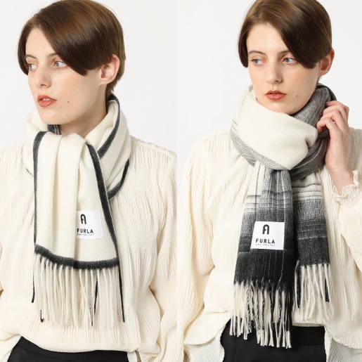 フルラ (FURLA) B&W カシミヤ100% ストール