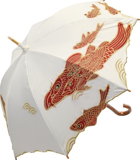 Ki-yan(木村英輝)オーガンジーカットワーク カープ刺繍 かわず張り