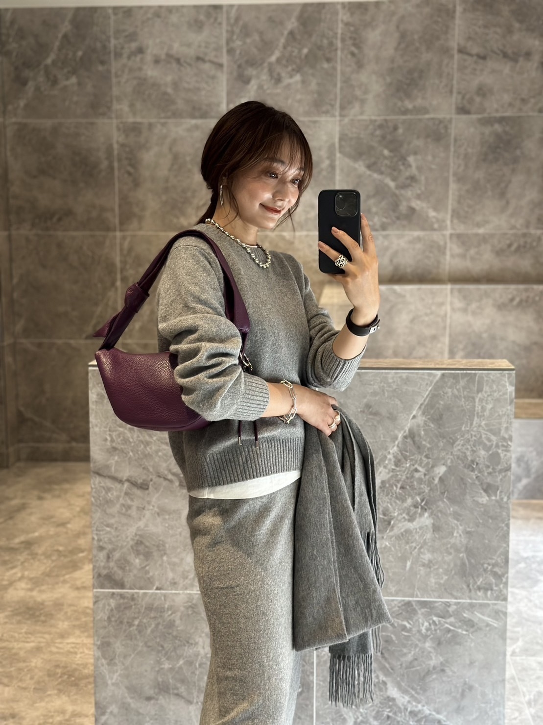 yoko×bell la bell コラボ企画ハーフムーンバッグ グレープ