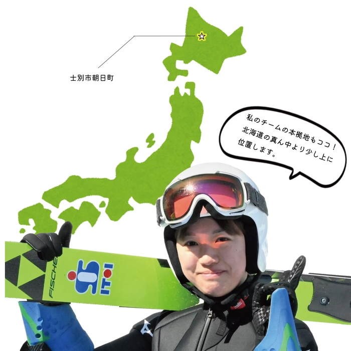 スキージャンパー鴨田です！小さな町から大きな挑戦、応援よろしくお願いいたします。
