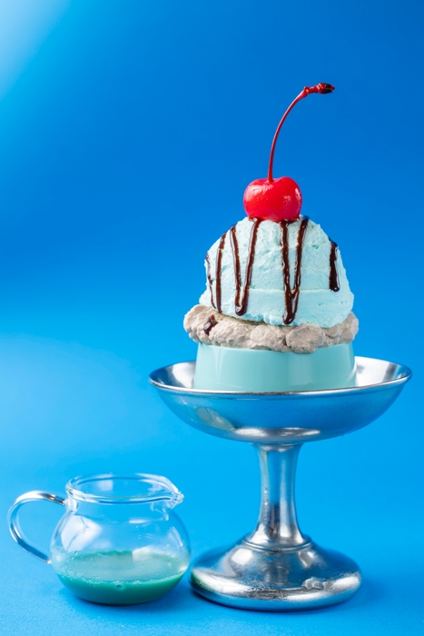 チョコミント皿プリン 600円