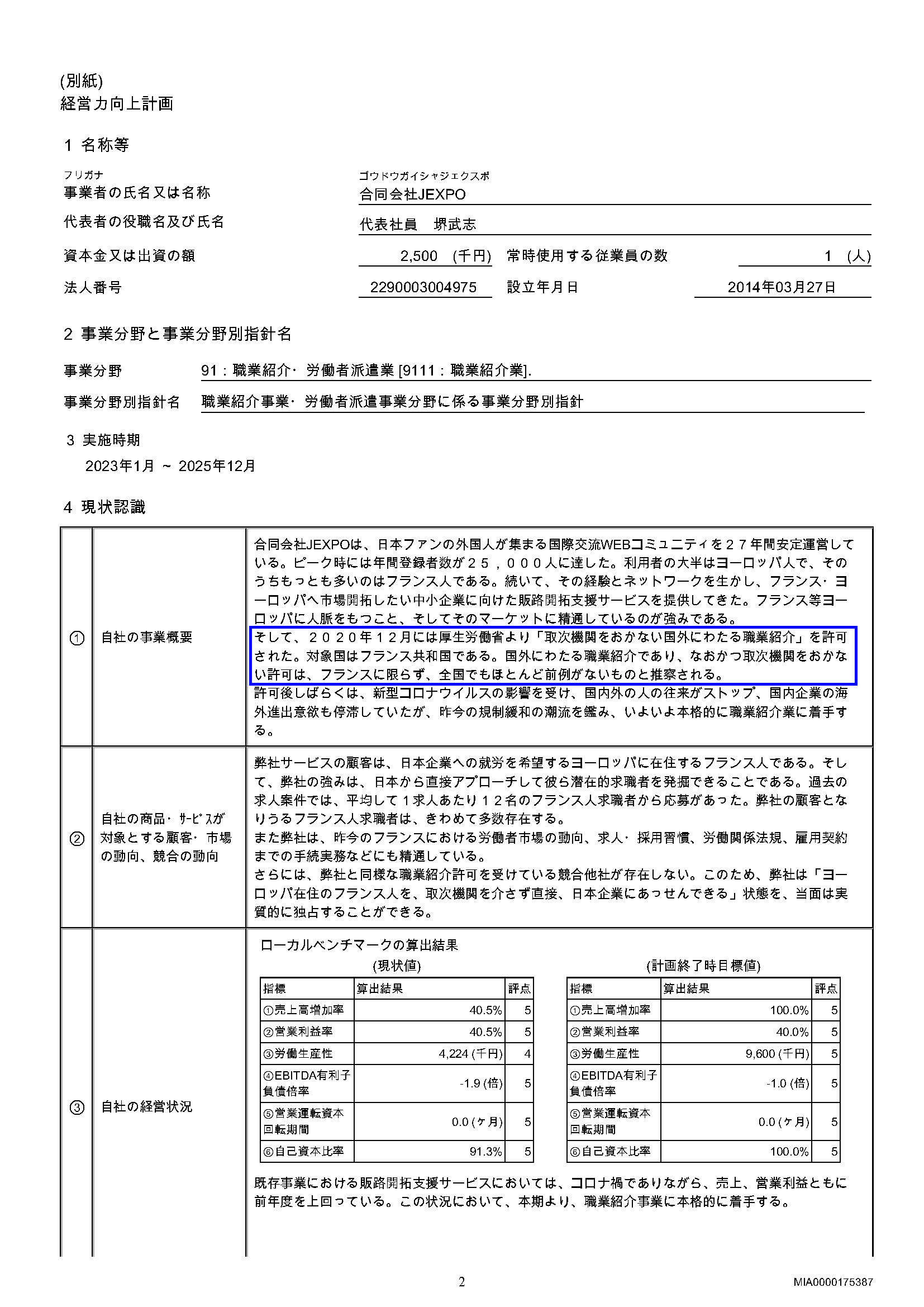 経営力向上計画の事業概要