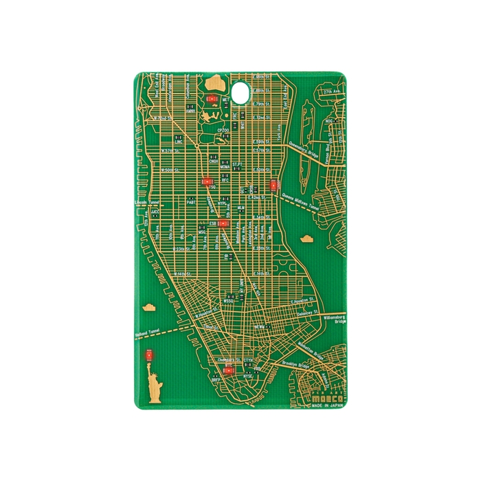 FLASH NY回路地図 LED6 ICカードケース 緑