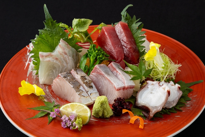 朝〆鮮魚の五種盛り合わせ