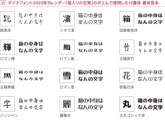 ダイナフォント12書体