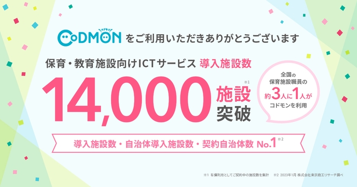 コドモン、全国14,000施設にて導入 メインビジュアル