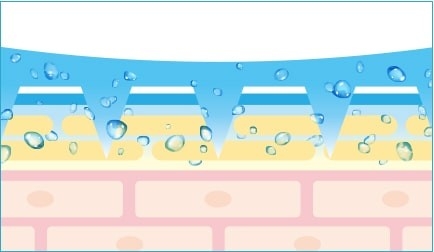 マイクロニードルの浸透  250umのニードルが角質層へダイレクト注入！