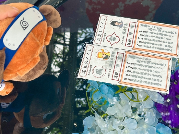 ▲あなたの運勢を占う忍里限定“水みくじ”