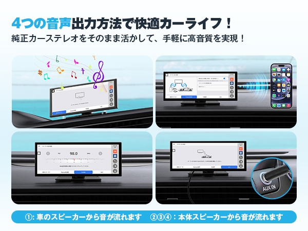 4つの音響出力方式であらゆるシーンに対応