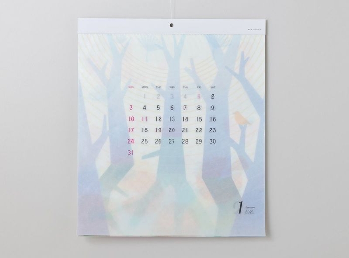 【リプラグ】『glassine paper Calendar "sunsun" (グラシンペーパーカレンダー "さんさん")』