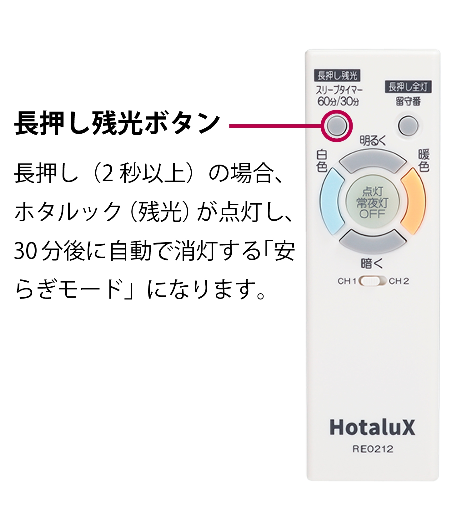 ※調色/調光モデル(RE0212)リモコンの場合