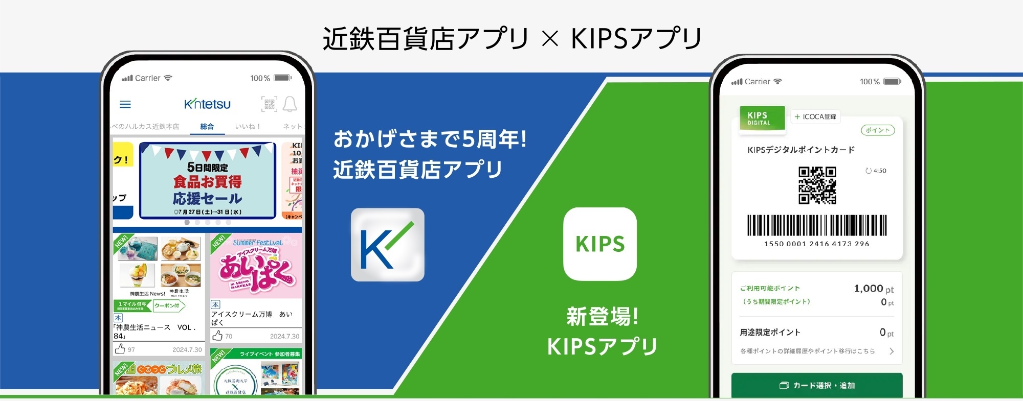 近鉄百貨店アプリ×KIPSアプリ