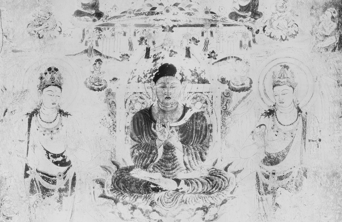 第六号壁 阿弥陀浄土図/「法隆寺金堂壁画」(部分)