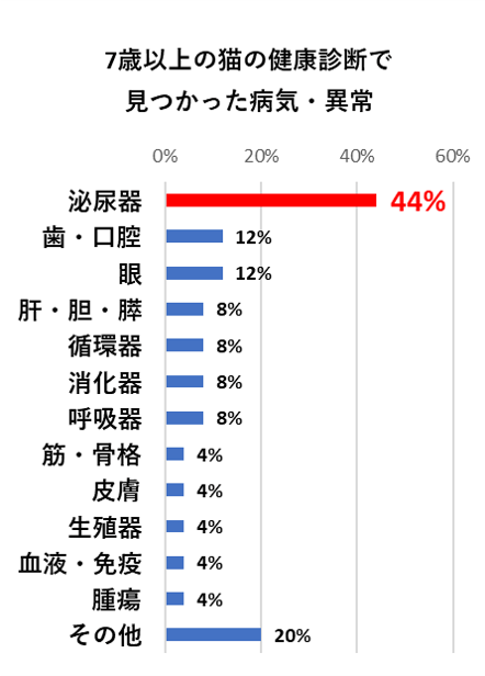 7歳以上の猫の健康診断で見つかった病気