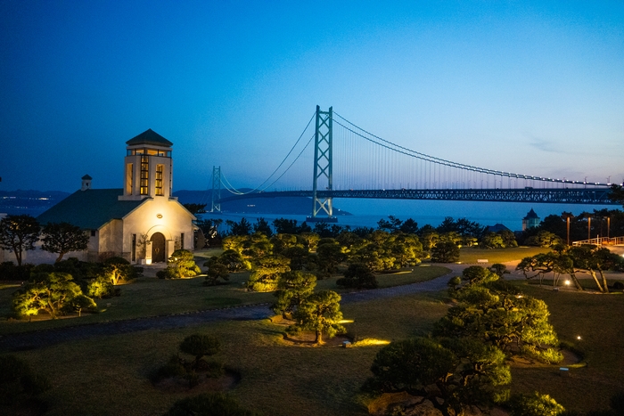 庭園からの景色　夜