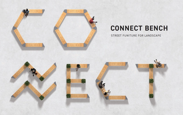 トーシンコーポレーションとミヅシマ工業で共同開発、 6種類のユニットを組み合わせて自由にレイアウトできる 「CONNECT BENCH(コネクトベンチ)」を発売