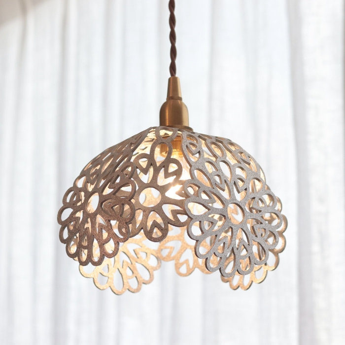 錫のペンダントライト 花5