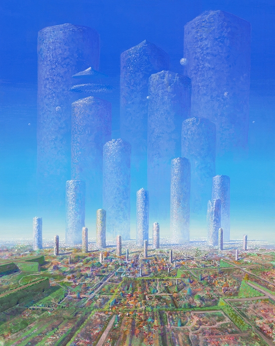 「借景庭園III」版画 64×51cm