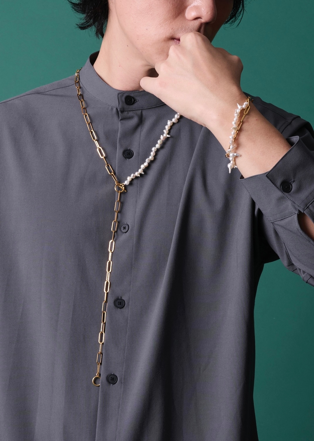 DODY-P Akoya bone necklace&bracelet