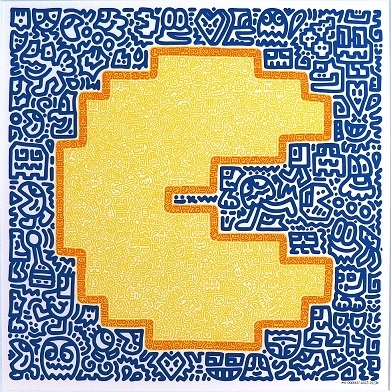 【Mr.Doodle】「Pac-Man」 シルクスクリーン 50×50cm