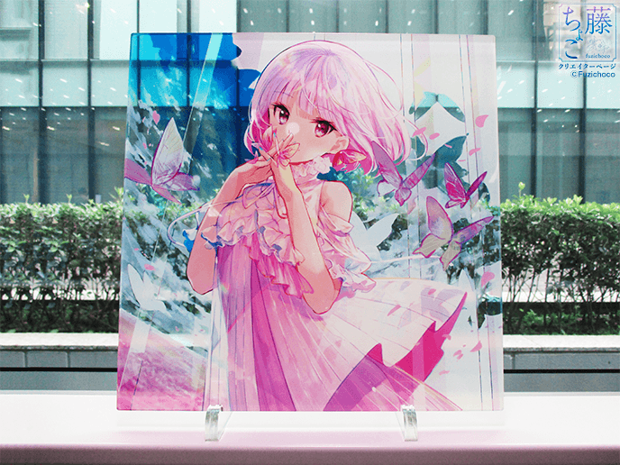 藤ちょこ  アクリルアート「春色」(クリア)