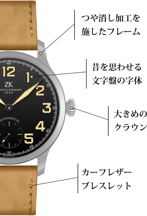 パイロットウォッチのAviationは機械式で手巻き！